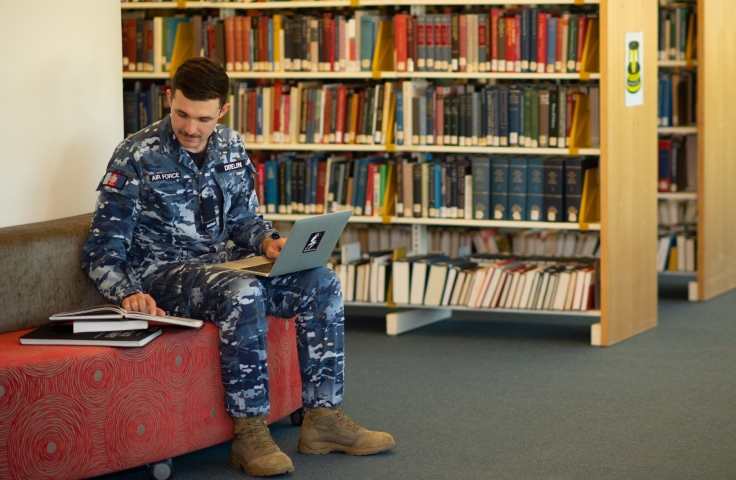 Cadet in Academy Library